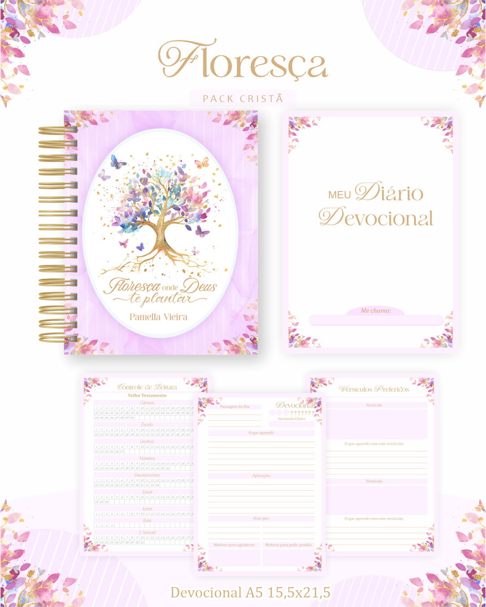 Pack Cristão Floresça Digital com Tema Floral Delicado 3 Pack Cristão Floresça Digital com Tema Floral Delicado - Imagem 3
