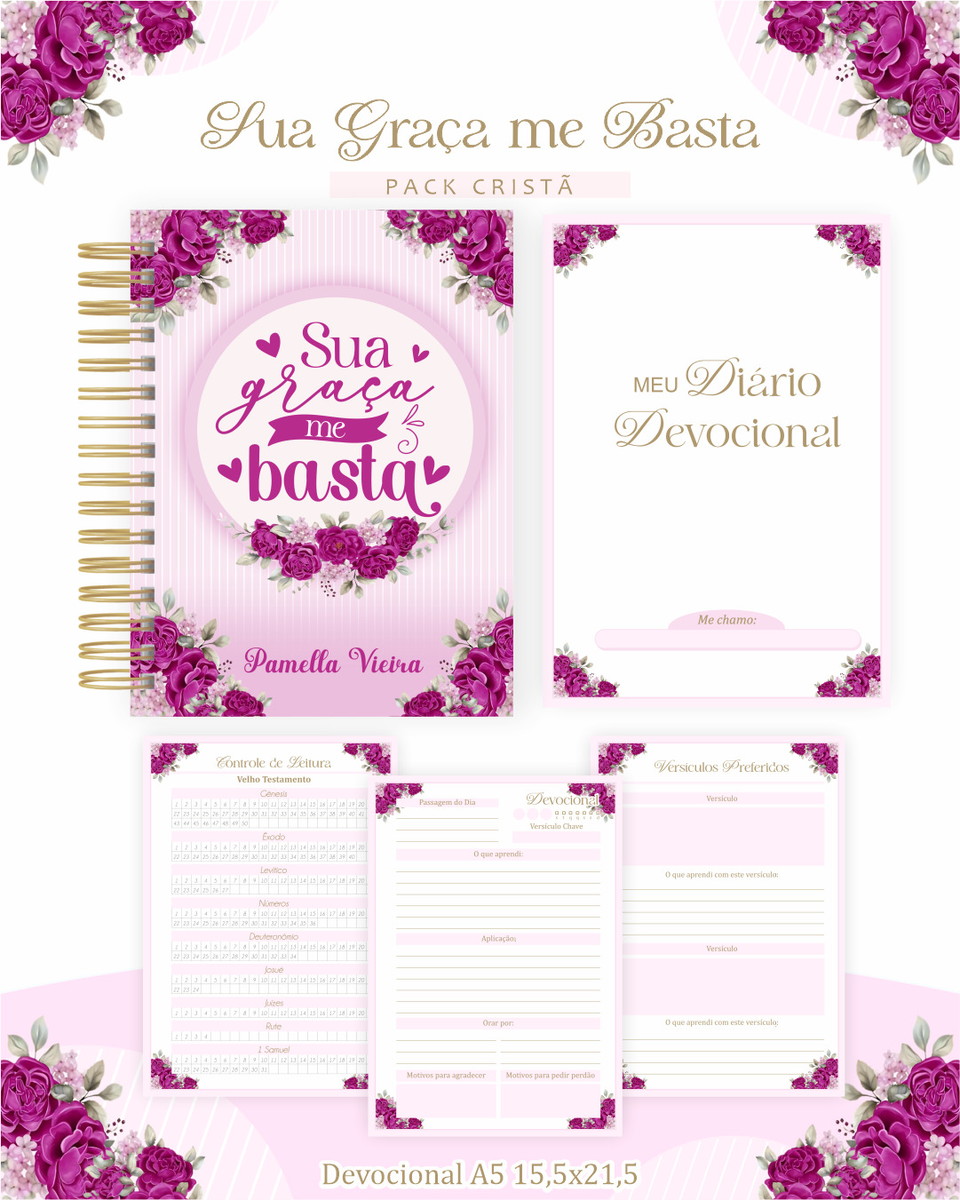 Pack Cristão Feminino Lettering Católico Digital 3 Pack Cristão Feminino Lettering Católico Digital - Imagem 3