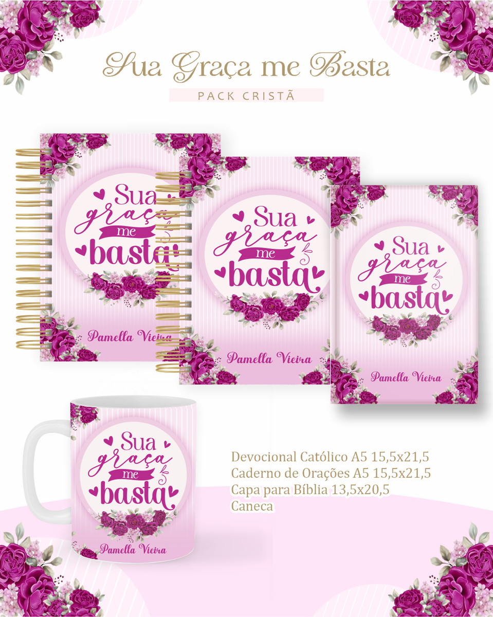 Pack Cristão Feminino Lettering Católico Digital 1 Pack Cristão Feminino Lettering Católico Digital