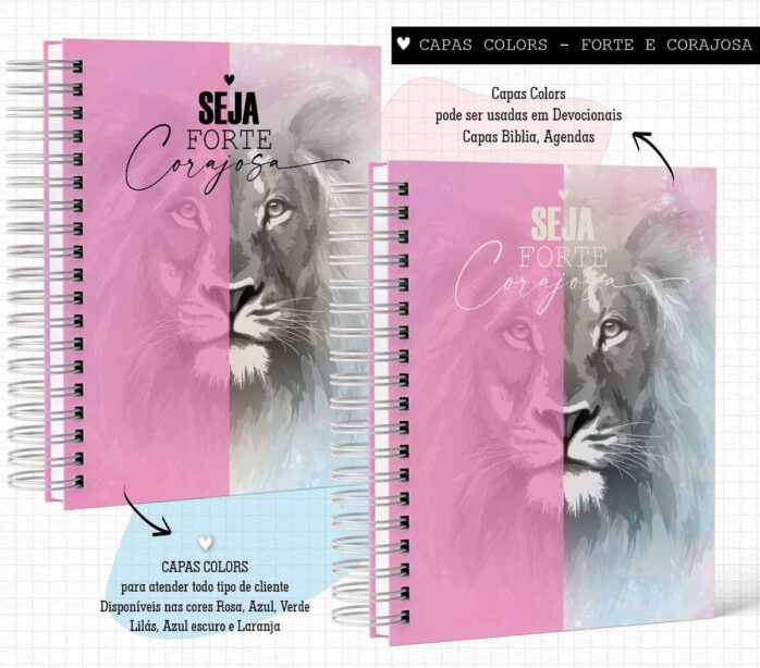 Pack de Capas Forte e Corajosa Colors- Arquivo Digital