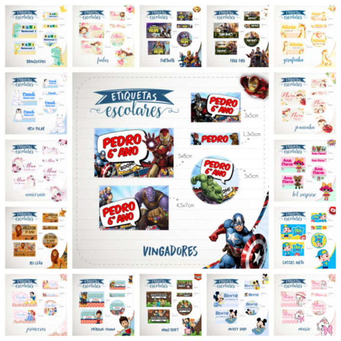 Pack de Etiquetas Escolares