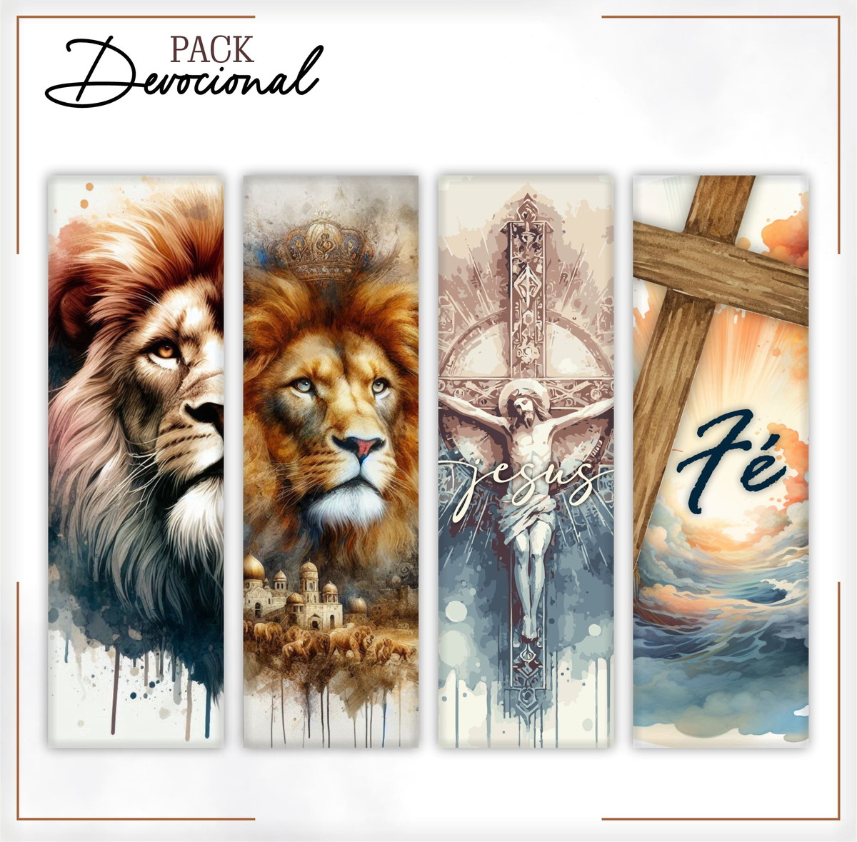 Pack Devocional Masculino de Leão para Sublimação 4 Pack Devocional Masculino de Leão para Sublimação - Imagem 4
