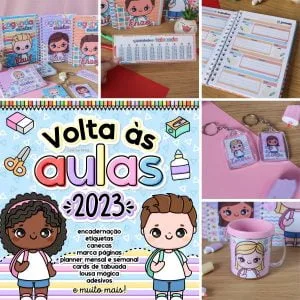 Pack Digital Agenda Escolar Volta Às Aulas 2023 Caneca Tag