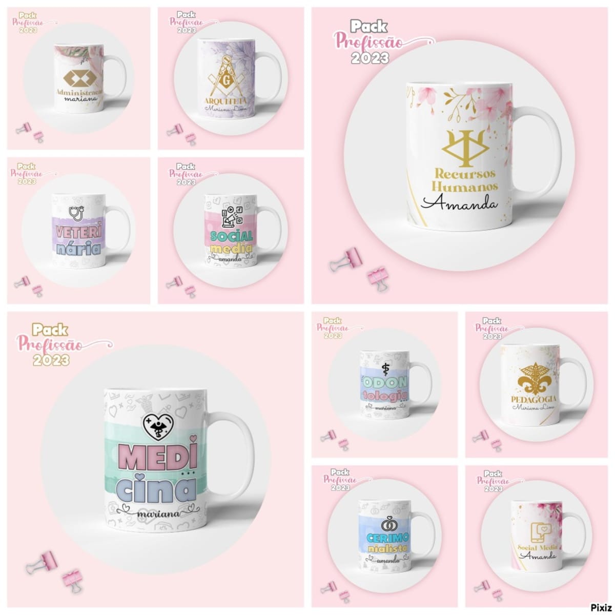 Agendas Profissões Femininas Personalizáveis Para Vender 3 Agendas Profissões Femininas Personalizáveis Para Vender - Imagem 3