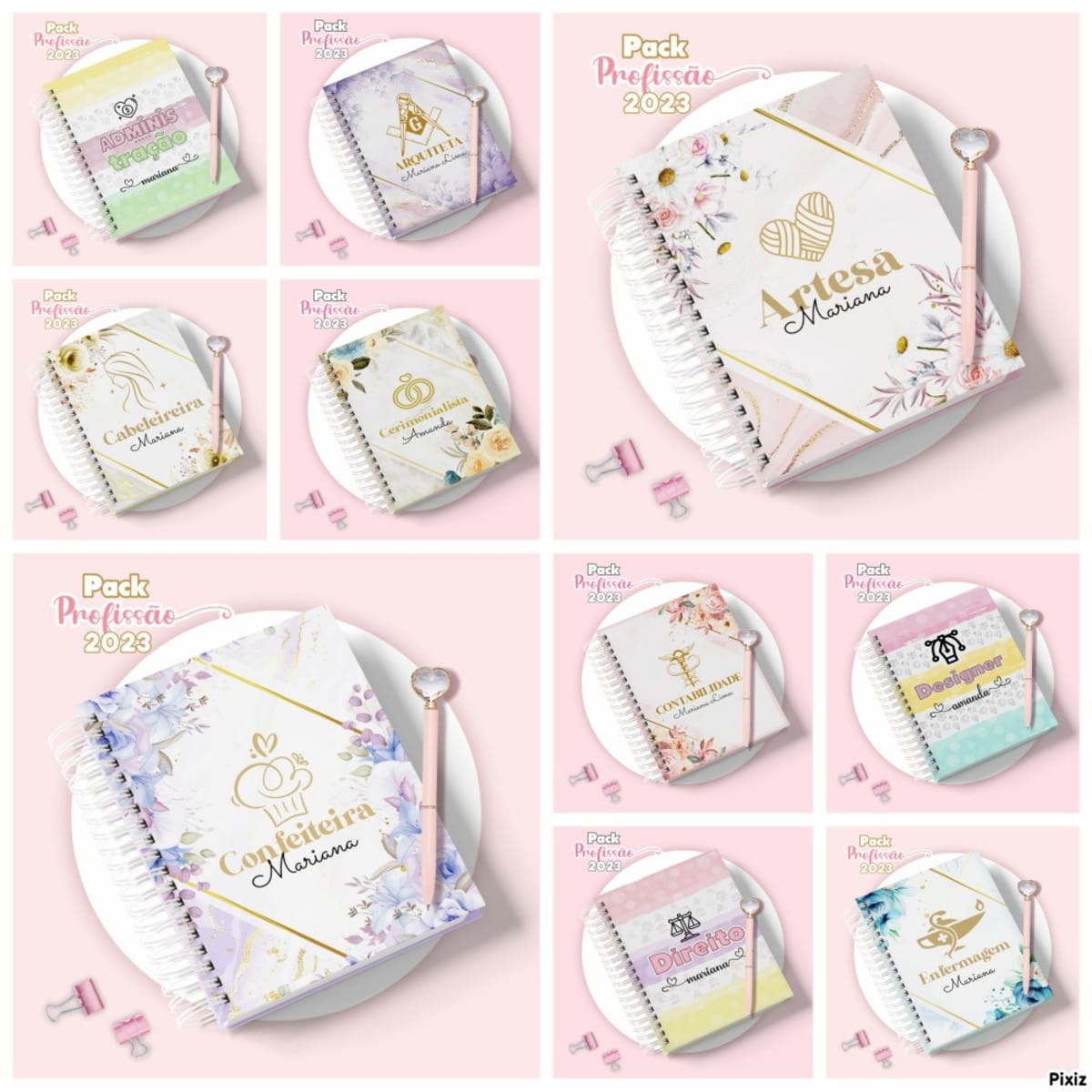 Agendas Profissões Femininas Personalizáveis Para Vender 4 Agendas Profissões Femininas Personalizáveis Para Vender - Imagem 4