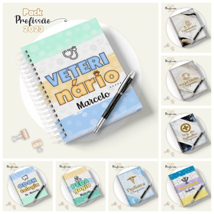 Pack Digital Agendas Profissões Masculinas + Canecas