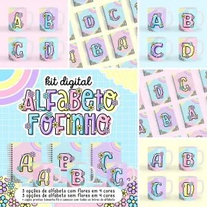 Pack Digital Alfabeto Fofinho Completo Personalizados Png