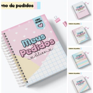 Pack Digital Caderno de Pedidos com Artes Fofas Editáveis 8 Pack Digital Caderno de Pedidos com Artes Fofas Editáveis