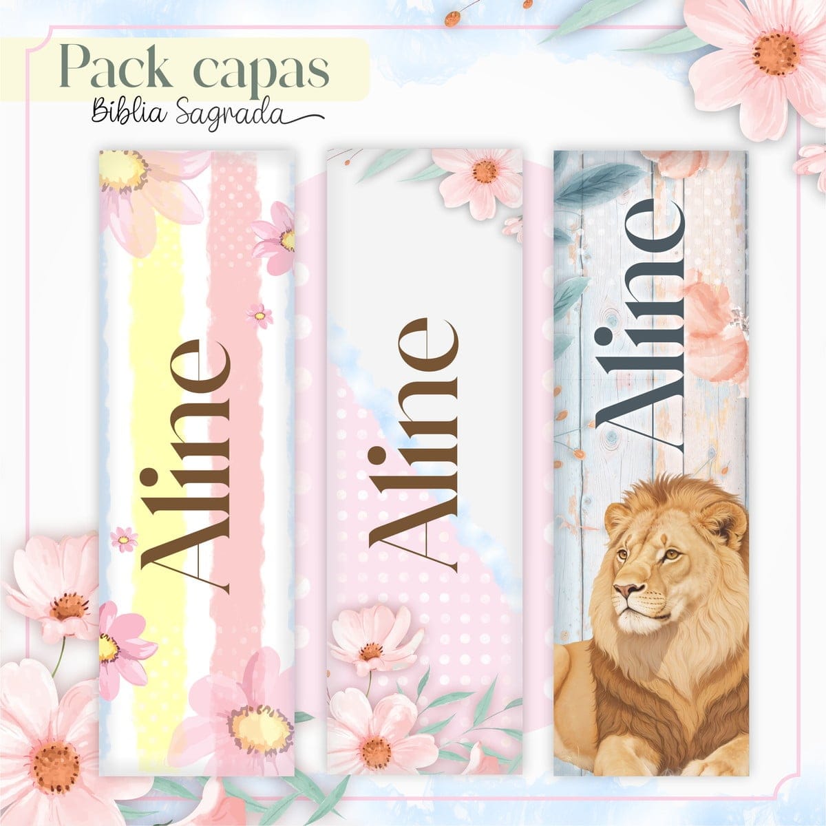 Pack Digital Capas de Bíblia Femininas para Sublimação 5 Pack Digital Capas de Bíblia Femininas para Sublimação