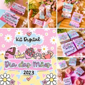 Pack Digital Dia das Mães 2023 Tags Cards Porta Lixa Balinha