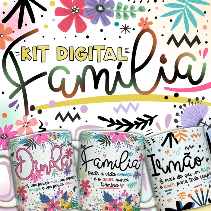Pack Digital Familia Vol 1 Estampas Caneca Familiares 10
