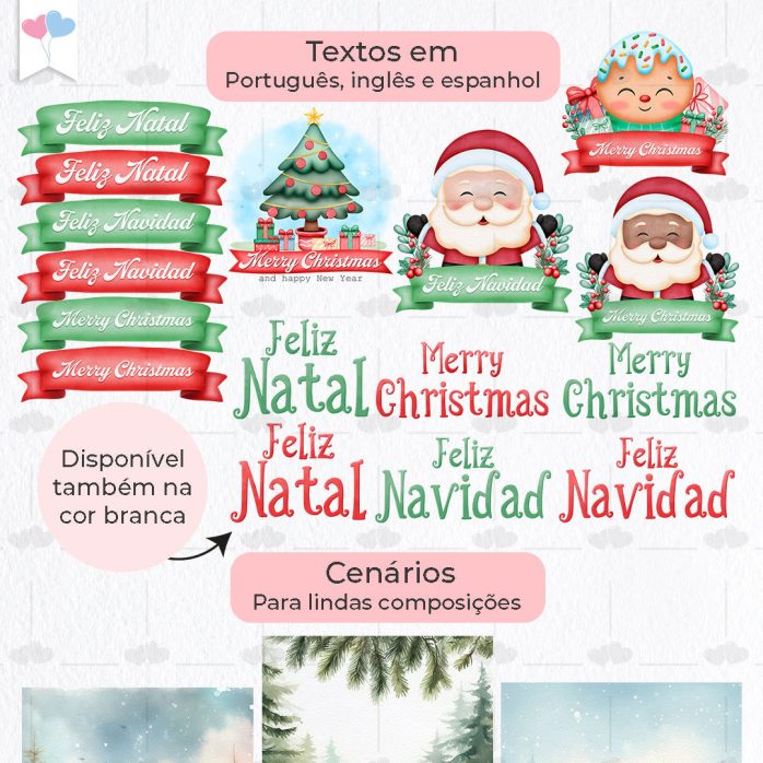 Pack Digital Feliz Natal Imagens Png Transparente Papai Noel