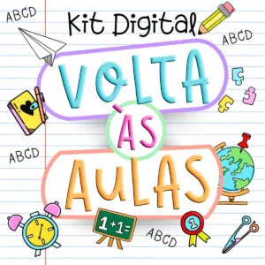 Pack Digital Volta Aulas Figuras Cards Porta Lápis Etiquetas