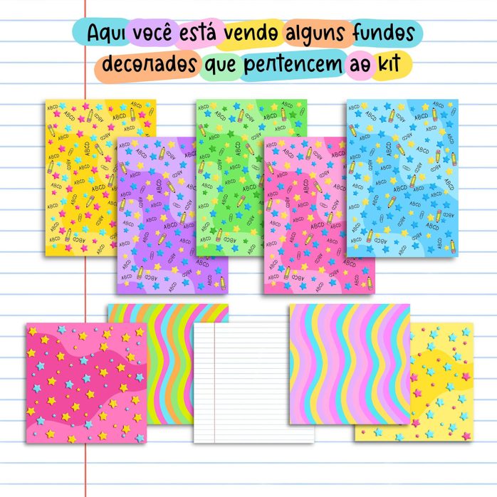 Pack Digital Volta Aulas Figuras Cards Porta Lápis Etiquetas