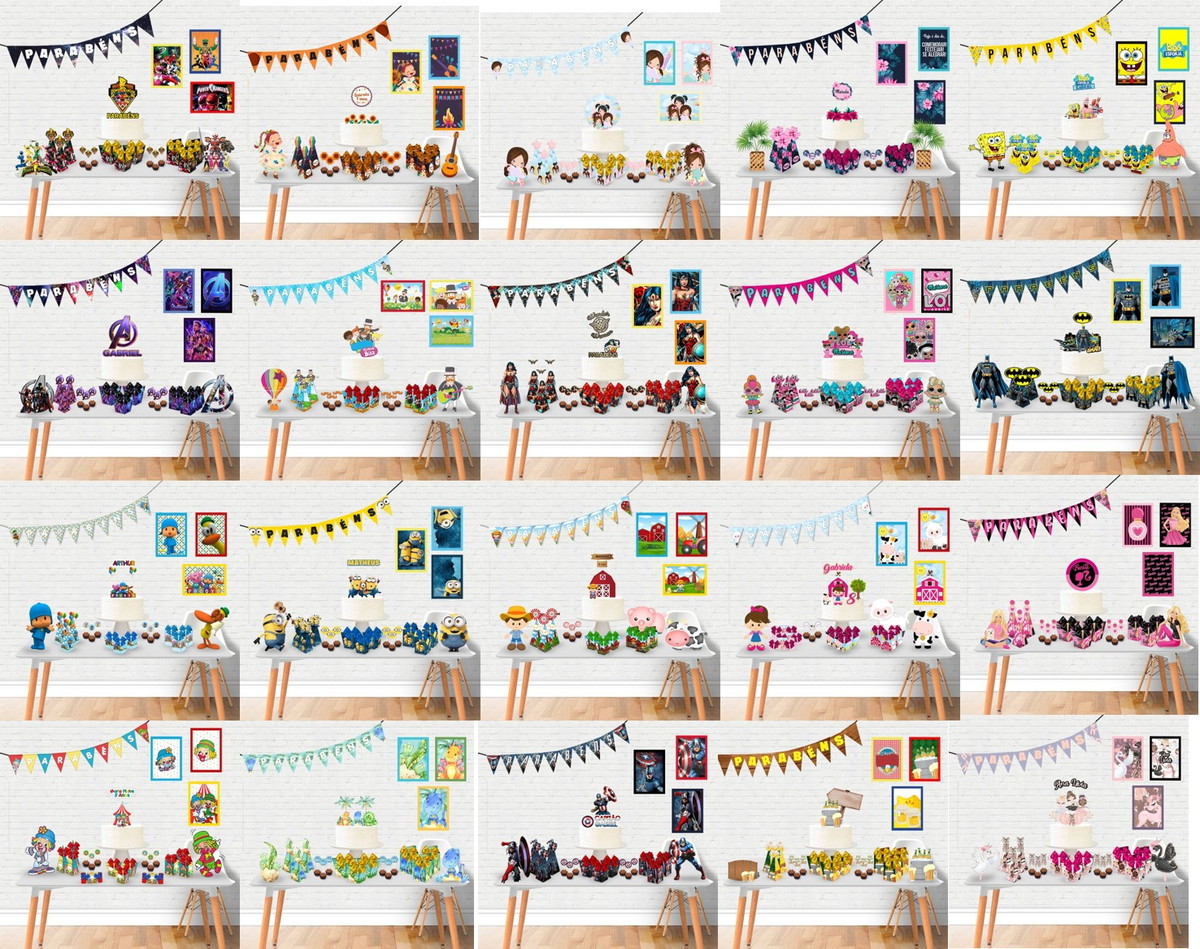 Kit Digital Festa Infantil Editável com Muitos Temas 1 Kit Digital Festa Infantil Editável com Muitos Temas