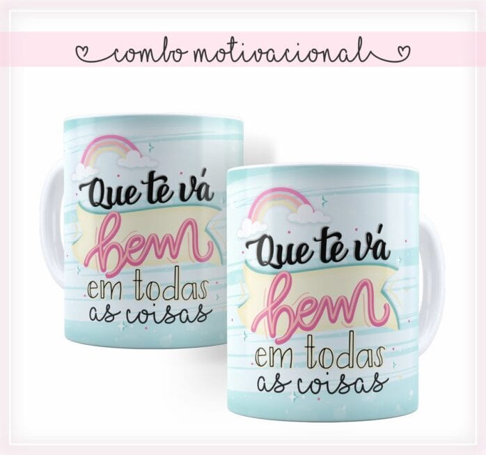 Pack Estampa Arte Caneca Motivacional