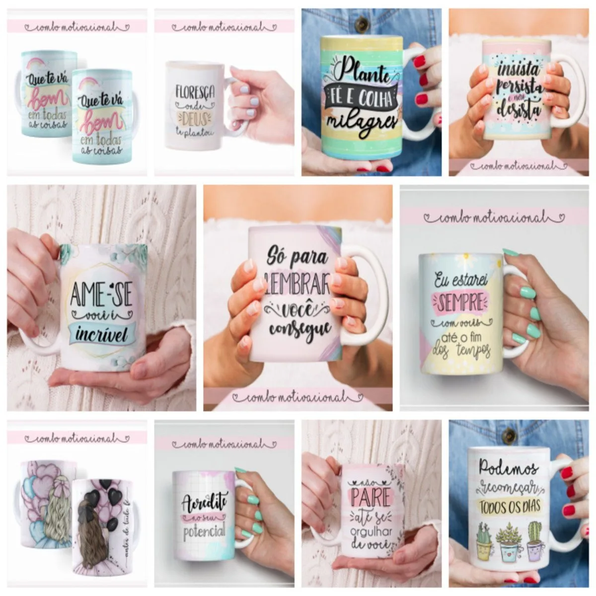 Pack Estampa Arte Caneca Motivacional 1 Pack Estampa Arte Caneca Motivacional