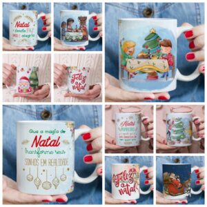 Pack Estampa Arte Caneca Natal