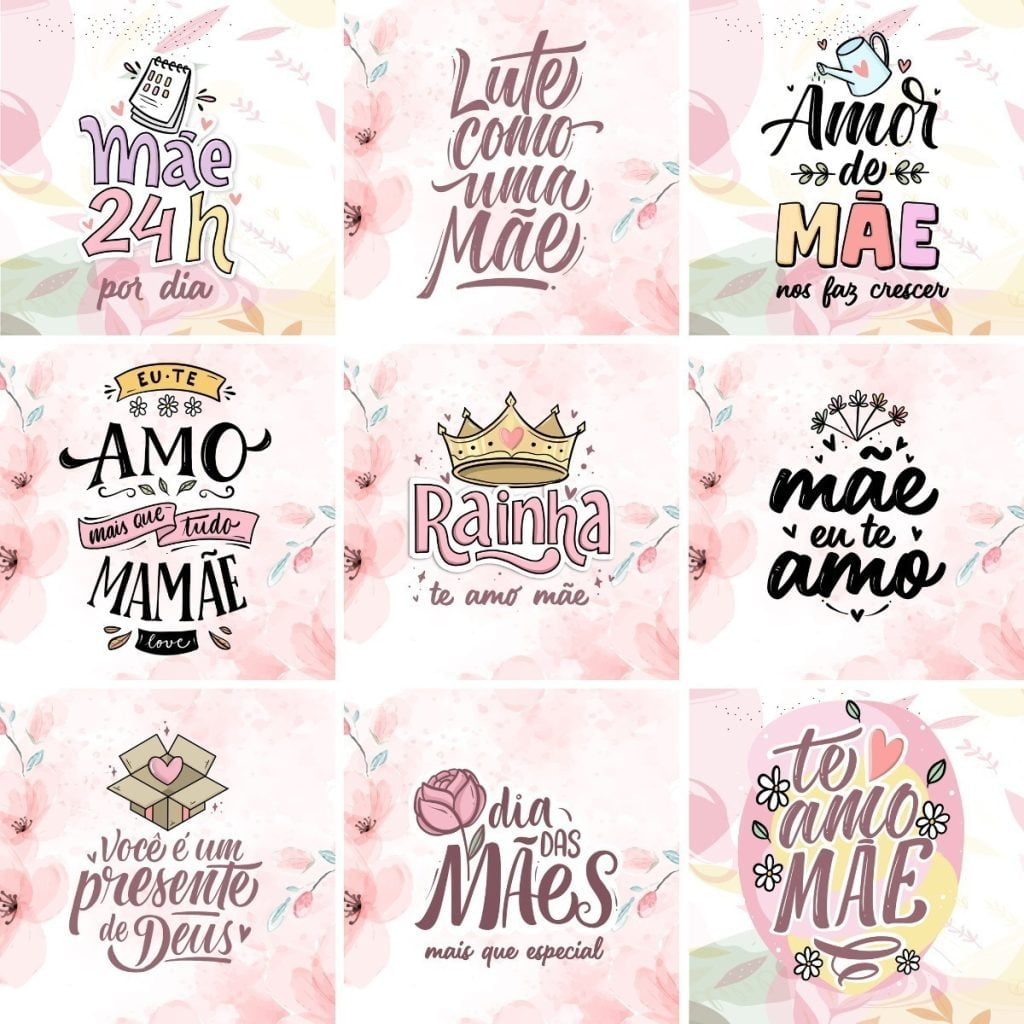 Pack Estampas Dia Das Mães Frases Caneca Camiseta Agenda | Studios Cat