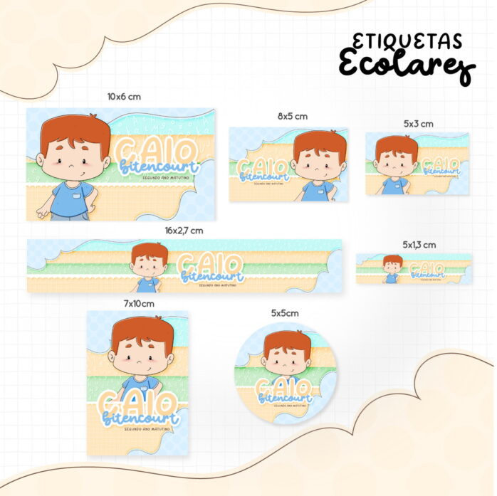 Pack Etiquetas Escolares Meninos (a) 2022- Arquivo Digital