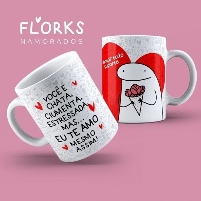 Pack Flork Dia Dos Namorados 18 Artes Sublimação Caneca