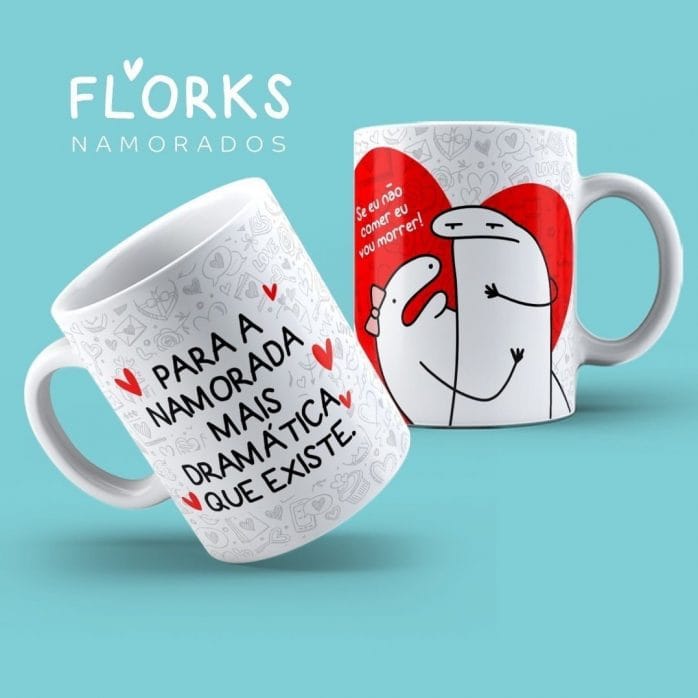 Pack Flork Dia Dos Namorados 18 Artes Sublimação Caneca