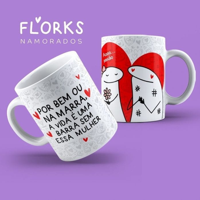 Pack Flork Dia Dos Namorados 18 Artes Sublimação Caneca