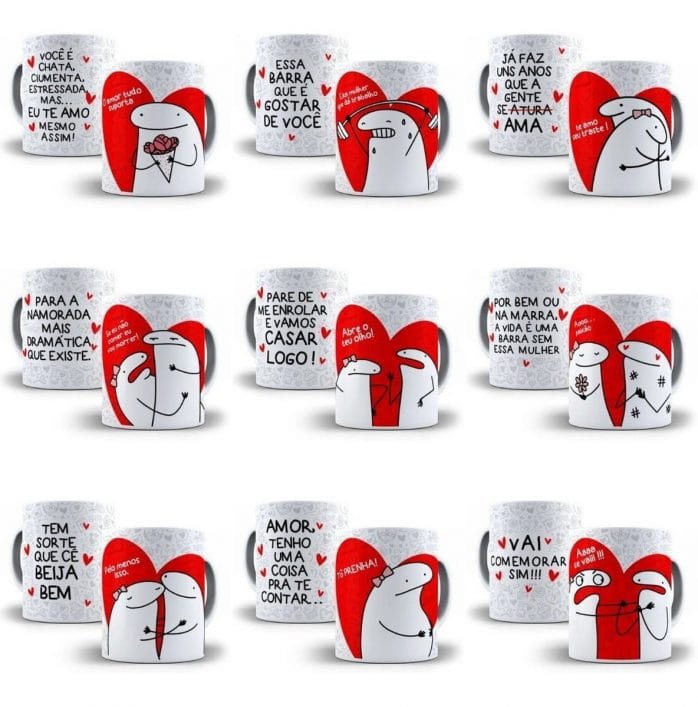 Pack Flork Dia Dos Namorados 18 Artes Sublimação Caneca