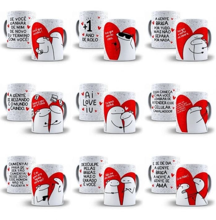 Pack Flork Dia Dos Namorados 18 Artes Sublimação Caneca