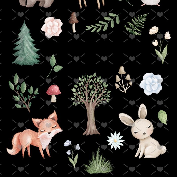 Pack Ilustrações Animais Da Floresta Bosque Encantado Bebês