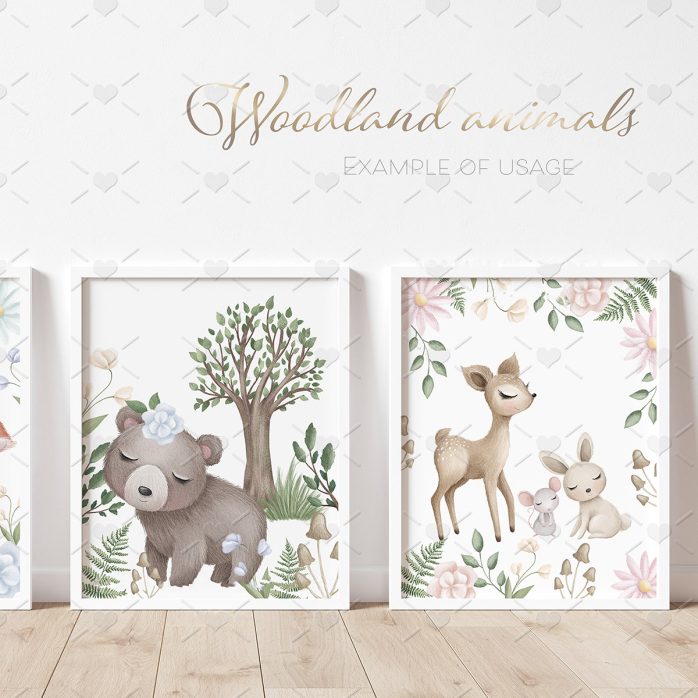 Pack Ilustrações Animais Da Floresta Bosque Encantado Bebês