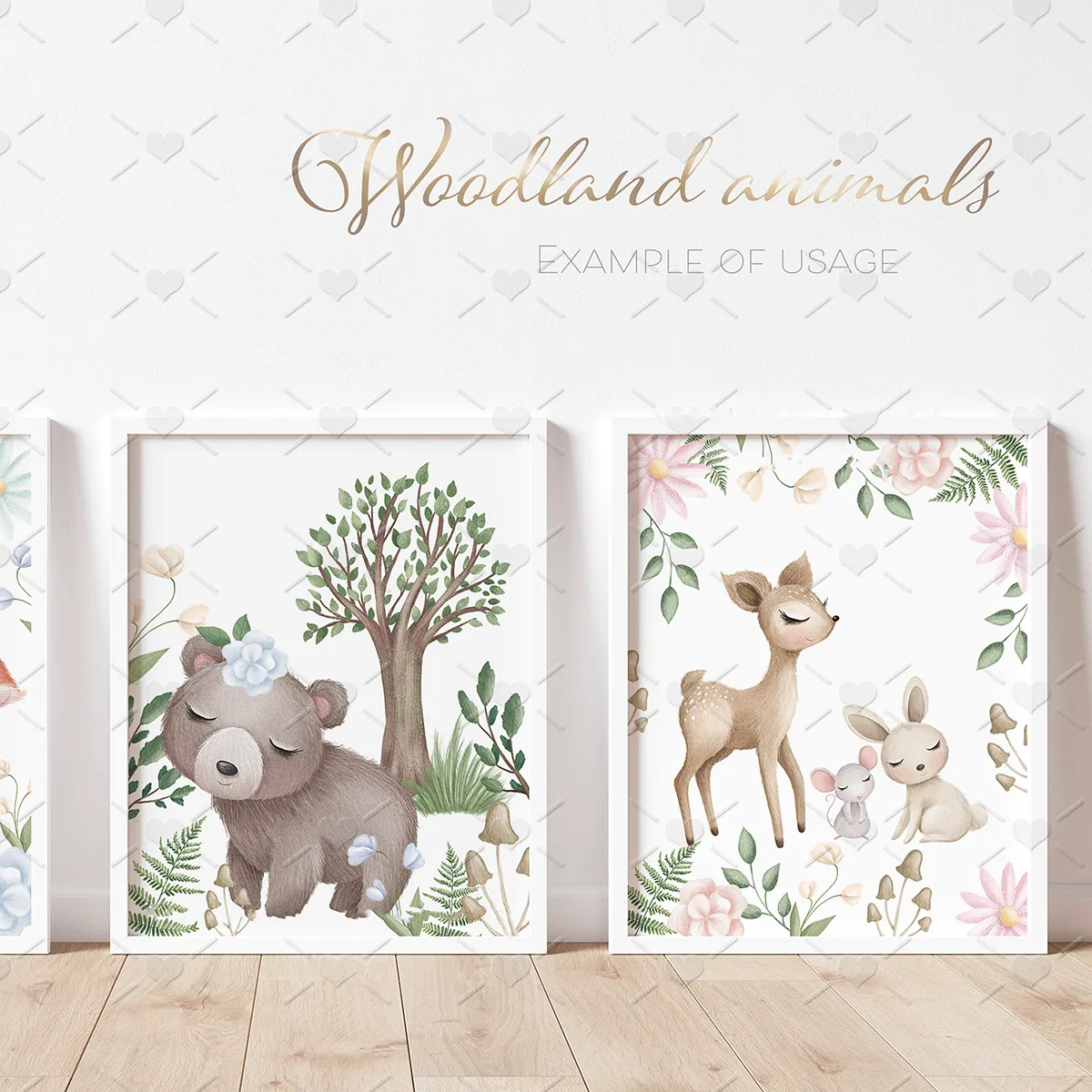 Pack Ilustrações Animais Da Floresta Bosque Encantado Bebês