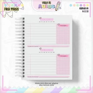 Pack Miolo Agendas Escolares A5 2025 12 Pack Miolo Agendas Escolares A5 2025