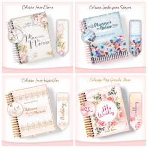 Planner da Noiva Digital para Imprimir com Design Floral 9 pack planners da noiva arquivo digital