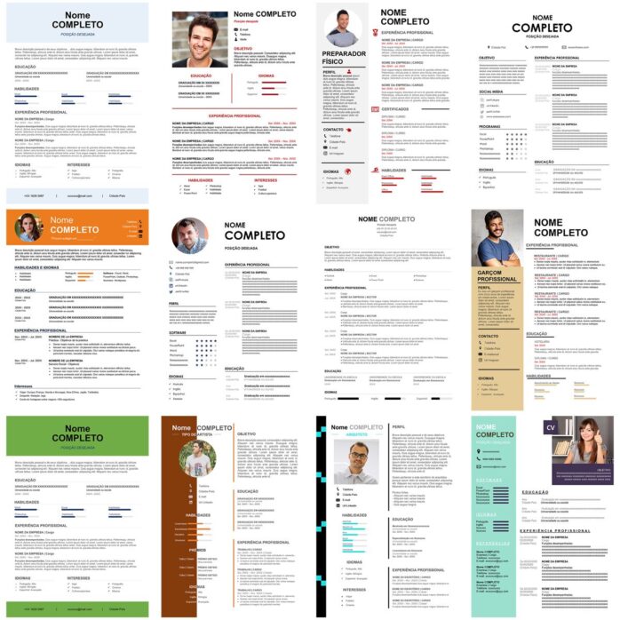 Pacote 100 Currículos Editáveis no Word - Profissional