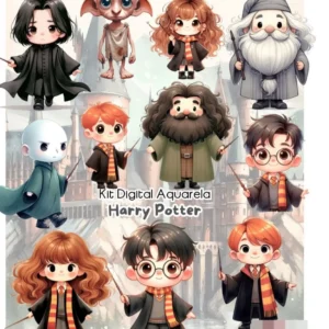 Pacote Aquarela Harry Potter para Artes Digitais PNG