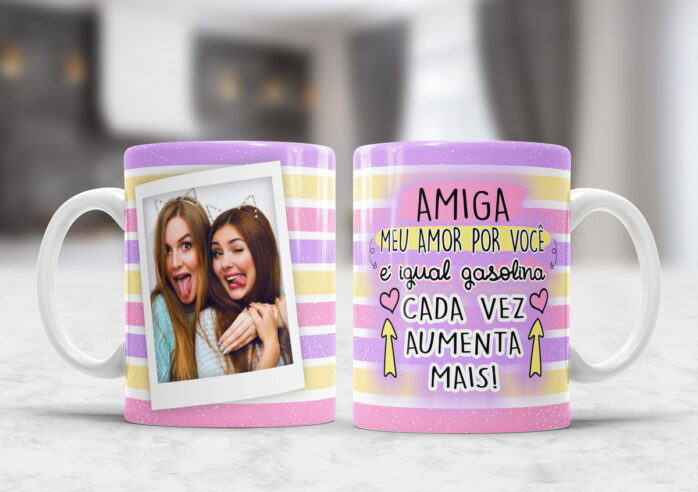 Pacote Artes Canecas Amizade - Png e Corel