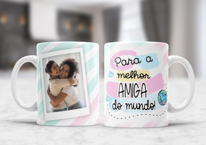 Pacote Artes Canecas Amizade - Png e Corel
