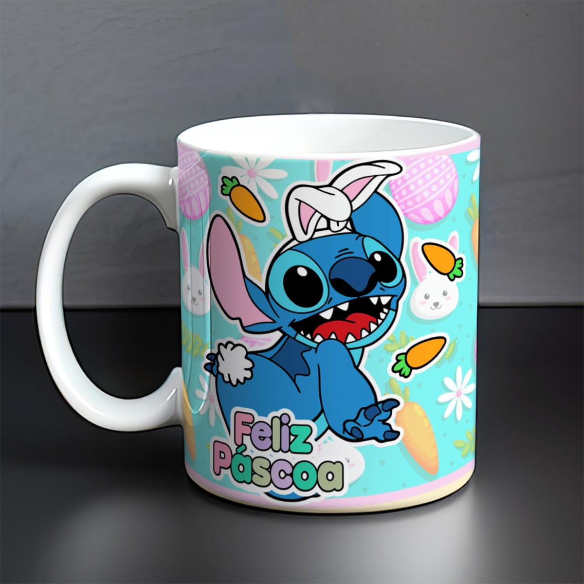 Artes para Caneca Páscoa Stitch Pacote Digital Editável 3 Artes para Caneca Páscoa Stitch Pacote Digital Editável - Imagem 3