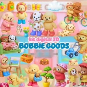 Pacote Bobbie Goods 3D em PNG: Perfeito para Sublimação