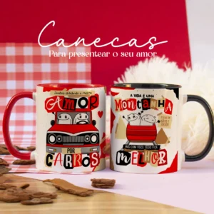 Pacote com 20 Designs para Canecas - Amor e Humor