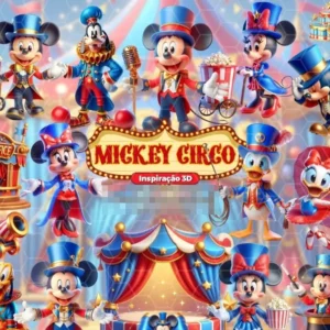Pacote Completo de Artes do Mickey Circo em PNG