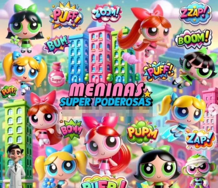 Pacote Completo Meninas Super Poderosas em PNG