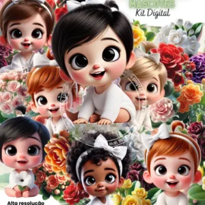 Pacote de Arte Digital - Flores Calandivas e Mascotes