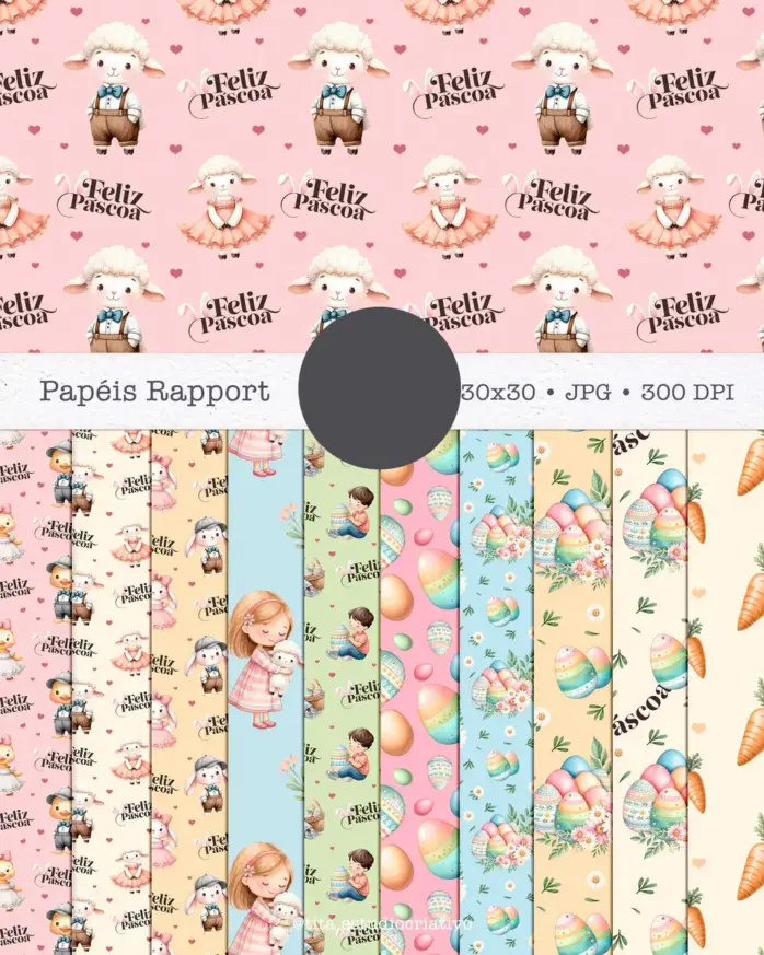 Pacote De Arte Digital Para Pascoa Tema Coelhinhos