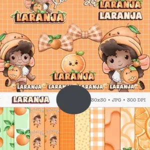 Pacote de Artes Digitais Boneca Frutinha Laranja
