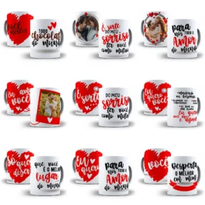 Pacote de Designs para Canecas e Camisas - Amor