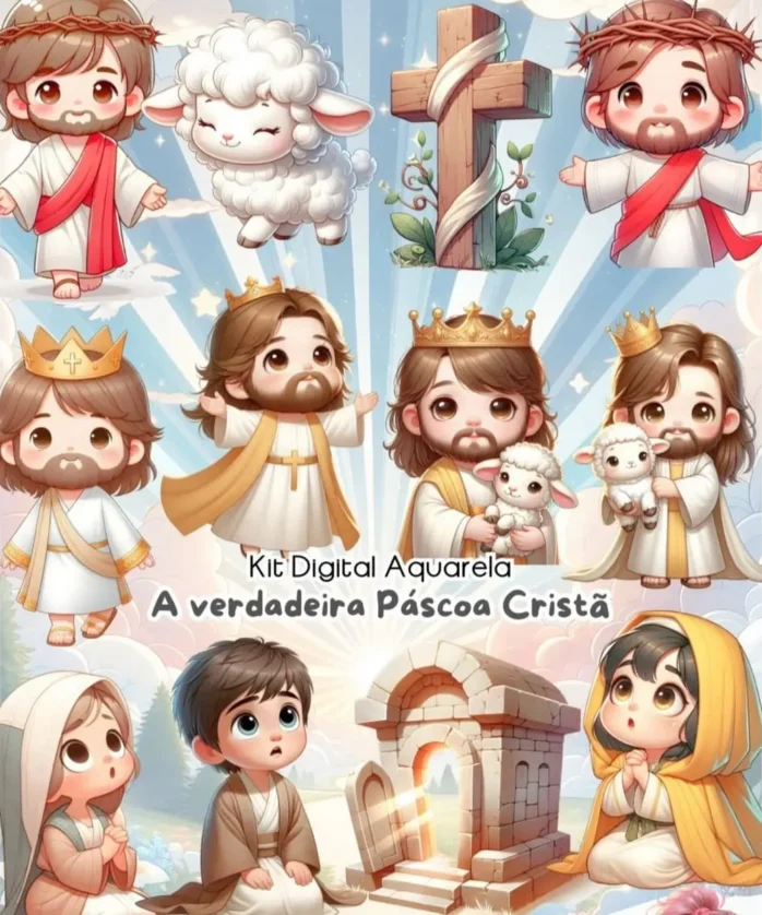 Pacote de Imagens PNG para Celebração da Páscoa Cristã