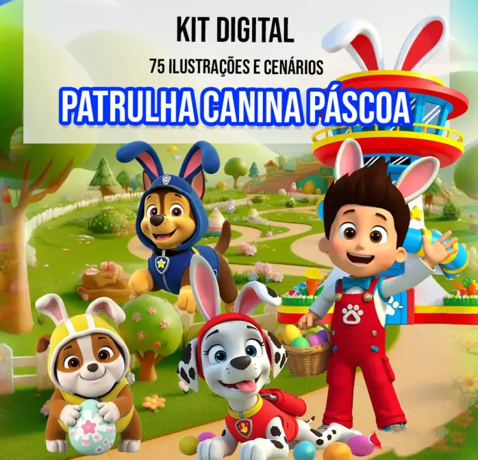 Pacote De Pascoa Patrulha Canina Arquivos Png Tematicos