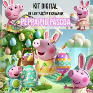 Pacote de Páscoa Peppa Pig em PNG para Personalizados